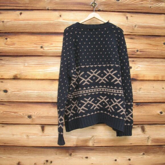 Moncler Black Tan Wool Blend Crew Neck Sweater - Picture 5 of 8